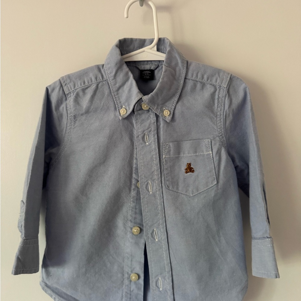 GAP 18-24M Blue Button Down Shirt with Classic Collar